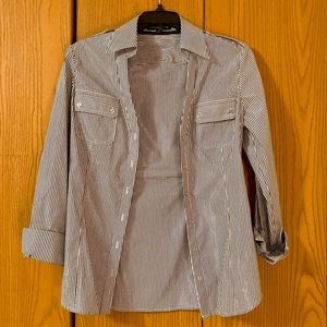 NWOT Express striped metallic-detail button-down